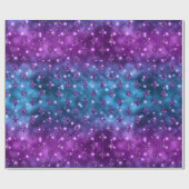 Blue and Pink Ombre Glitzer Celestial Pattern Geschenkpapier (Flach)