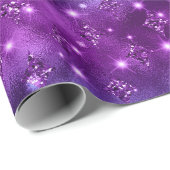 Blue and Pink Ombre Glitzer Celestial Pattern Geschenkpapier (Rolleneckpunkt)