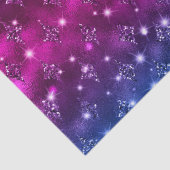 Blue and Pink Ombre Glitzer Celestial Pattern Seidenpapier (Detail)