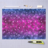 Blue and Pink Ombre Glitzer Celestial Pattern Seidenpapier (Handwerk)