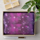 Blue and Pink Ombre Glitzer Celestial Pattern Seidenpapier (Geschenk)
