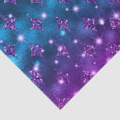 Blue and Pink Ombre Glitzer Celestial Pattern Seidenpapier (Detail)