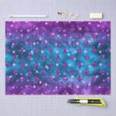 Blue and Pink Ombre Glitzer Celestial Pattern Seidenpapier (Handwerk)