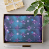 Blue and Pink Ombre Glitzer Celestial Pattern Seidenpapier (Geschenk)