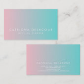 Blue and Pink Ombre Gradient Business Card Visitenkarte (Vorne/Hinten)