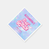 Blue and Pink Pool Party Bachelorette Serviette (Ecke)