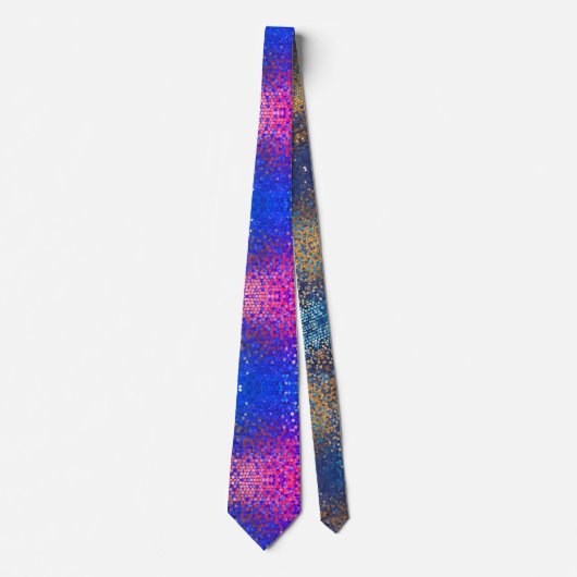 Blue and Pink Sequence Neck Tie Krawatte (Vorderseite)