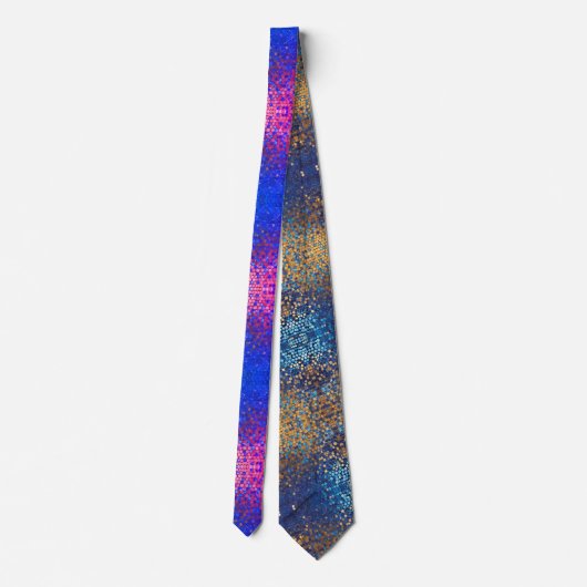 Blue and Pink Sequence Neck Tie Krawatte (Rückseite)