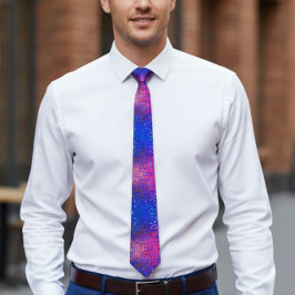Blue and Pink Sequence Neck Tie Krawatte
