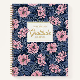 Blue and Pink Viktorianisch Camellia Dankesblatt Notizblock