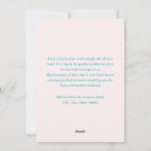 Blue and Pink Watercolor Floral Eid Mubarak Card Feiertagskarte (Rückseite)