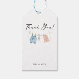 Blue and Pink Watercolor Gender Reveal Favor Tags Geschenkanhänger