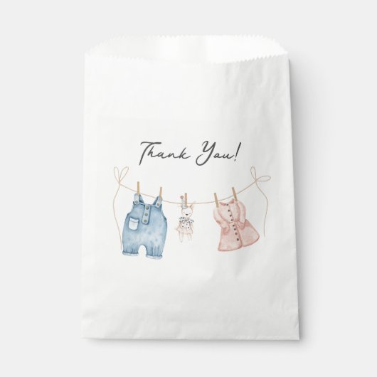 Blue and Pink Watercolor Gender Reveal Geschenktütchen (Vorderseite)