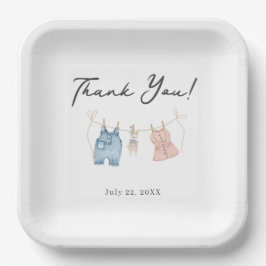 Blue and Pink Watercolor Gender Reveal Pappteller