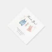 Blue and Pink Watercolor Gender Reveal Serviette (Ecke)