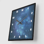 Blue and Purple Cosmic Space Image Quadratische Wanduhr (Winkel)