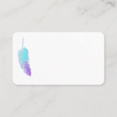 Blue And Purple Feather Art Watercolor Style Visitenkarte (Rückseite)