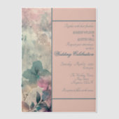 Blue and Purple Floral Framed Wedding Pergament Einladungen (Vorderseite)