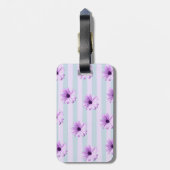 blue and purple striped daisy pattern gepäckanhänger (Rückseite vertikal)