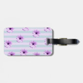 blue and purple striped daisy pattern gepäckanhänger (Rückseite horizontal)