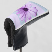 blue and purple striped daisy pattern golf headcover (3/4 Vorderseite)