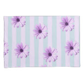 blue and purple striped daisy pattern kissenbezug (Vorderseite-Rechts)