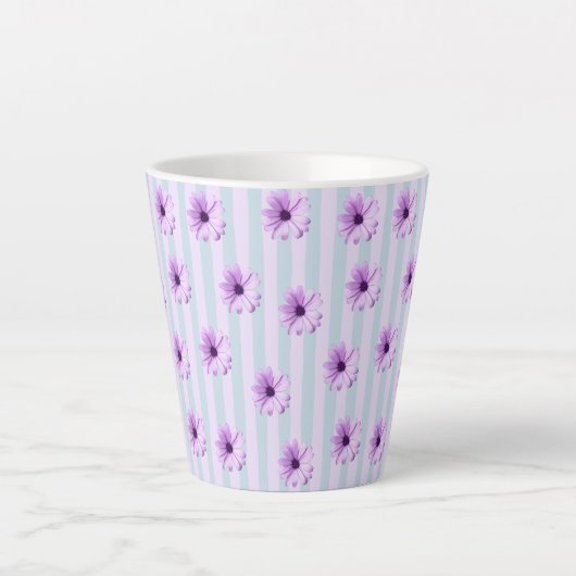 blue and purple striped daisy pattern milchtasse (Vorderseite)