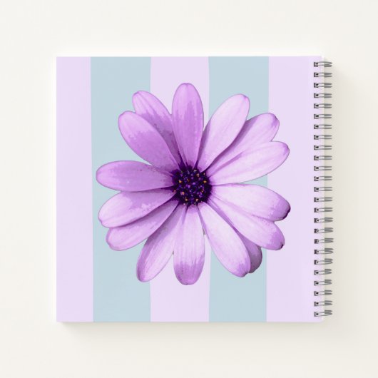 blue and purple striped daisy pattern notizblock (Rückseite)