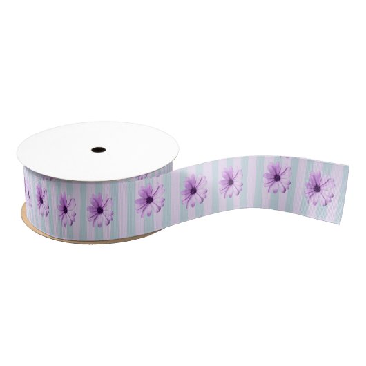 blue and purple striped daisy pattern ripsband (Spule)