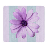 blue and purple striped daisy pattern schneidebrett (Vorderseite)