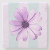 blue and purple striped daisy pattern steinuntersetzer (Vorderseite)