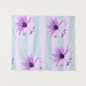 blue and purple striped daisy pattern wandteppich (Vorderseite (Horizontal))
