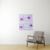 blue and purple striped daisy pattern wandteppich (Beispiel)