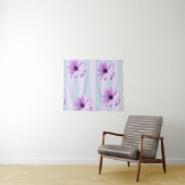 blue and purple striped daisy pattern wandteppich (Beispiel (Horizontal))