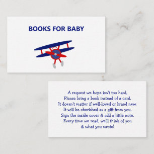 Blue and Red Airplane Baby Shooting Books for Baby Begleitkarte