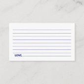 Blue and Red Airplane Words of Wisdom Baby Shower Begleitkarte (Rückseite)