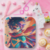 Blue and Red Anime Superhero Boy Pappteller (Party)