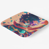 Blue and Red Anime Superhero Boy Pappteller (Gewinkelt)