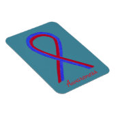 Blue and Red Awareness Ribbon Custom Art Magnet (Rechte Seite)