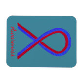 Blue and Red Awareness Ribbon Custom Art Magnet (Horizontal)