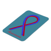 Blue and Red Awareness Ribbon Custom Art Magnet (Linke Seite)