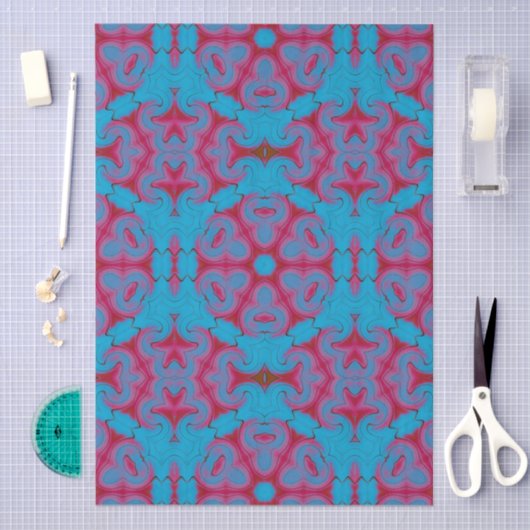 Blue and Red Boho Seidenpapier (Handwerk)
