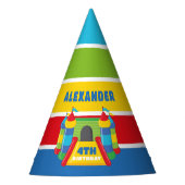 Blue and red Bounce House, play and sprung Partyhütchen (Vorderseite)