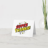 Blue and Red Boys Comic Book Superhero Dankeskarte (Vorderseite)