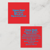Blue and Red Business Card Quadratische Visitenkarte (Vorne/Hinten)