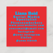 Blue and Red Business Card Quadratische Visitenkarte (Rückseite)