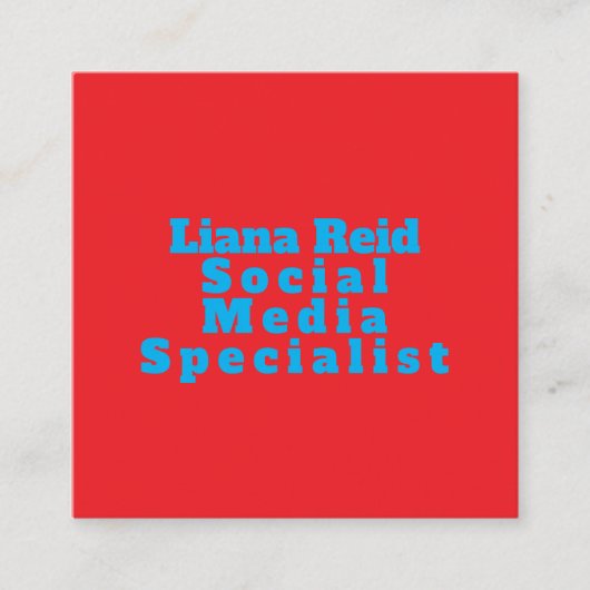 Blue and Red Business Card Quadratische Visitenkarte (Vorderseite)