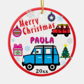 Blue and Red Cars PHOTO NAME Keramik Ornament (Vorne)