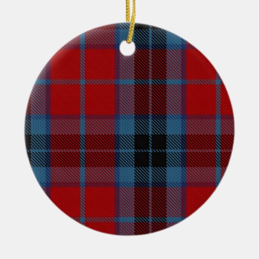 Blue and Red Clan MacTavish Tartan Keramikornament (Vorne)