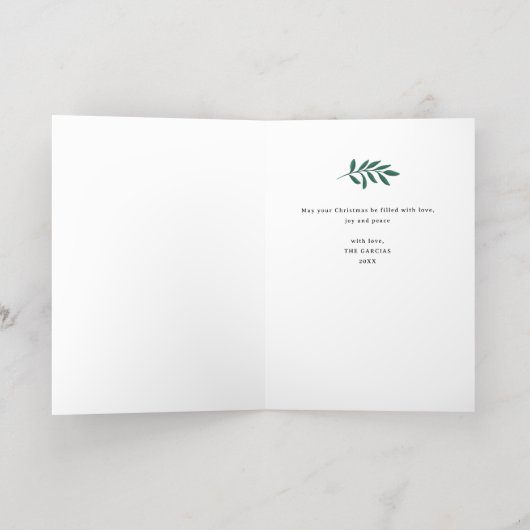 Blue and Red Flowers Merry Christmas Greeting (Innen Abgelegt)